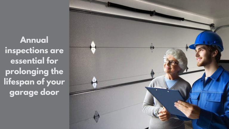 A technician talks to a homeowner about how to keep their garage door in good shape and extend its lifespan.